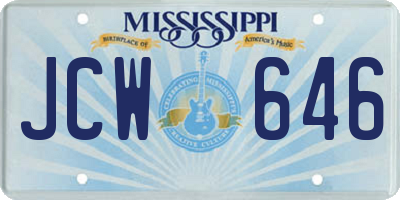 MS license plate JCW646