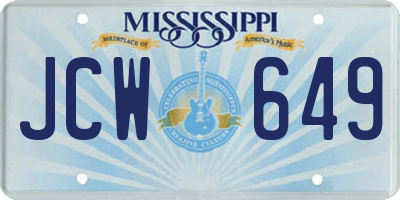 MS license plate JCW649