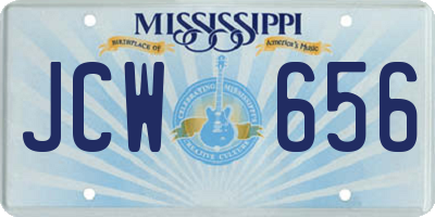 MS license plate JCW656