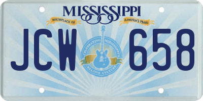 MS license plate JCW658