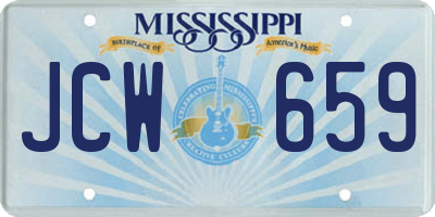MS license plate JCW659