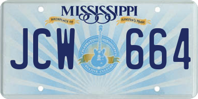 MS license plate JCW664