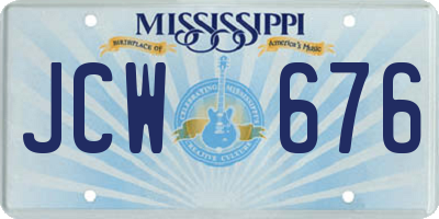 MS license plate JCW676