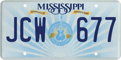 MS license plate JCW677