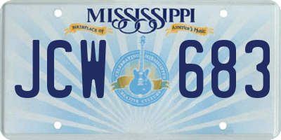 MS license plate JCW683