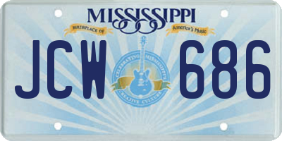MS license plate JCW686