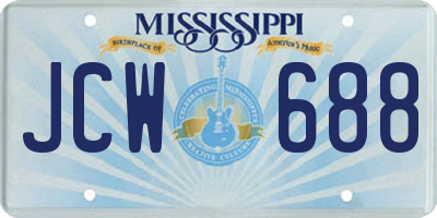 MS license plate JCW688