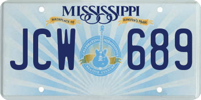 MS license plate JCW689