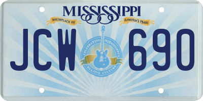 MS license plate JCW690