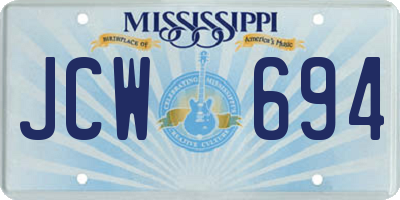 MS license plate JCW694