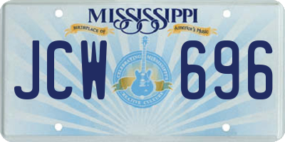 MS license plate JCW696