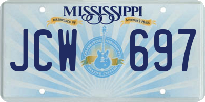 MS license plate JCW697