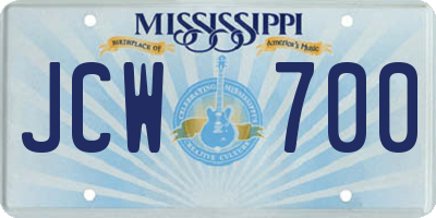 MS license plate JCW700