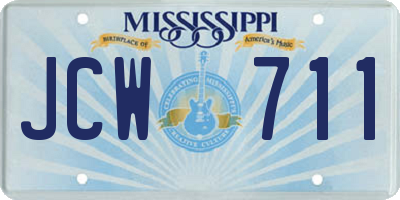MS license plate JCW711