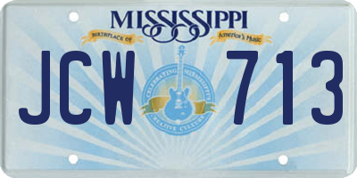 MS license plate JCW713