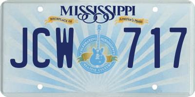 MS license plate JCW717