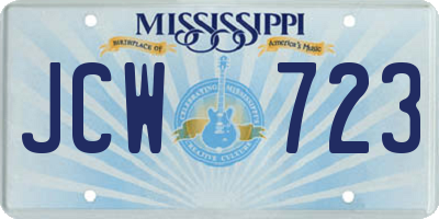 MS license plate JCW723