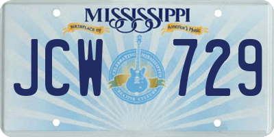 MS license plate JCW729