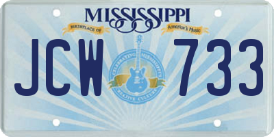 MS license plate JCW733
