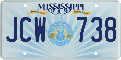 MS license plate JCW738