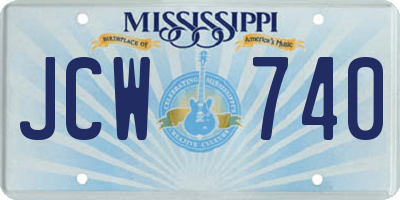 MS license plate JCW740