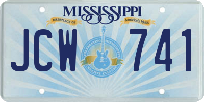 MS license plate JCW741