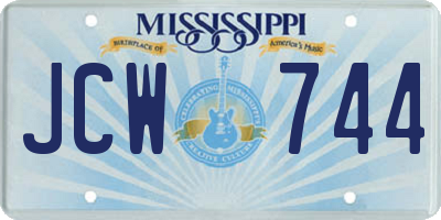 MS license plate JCW744