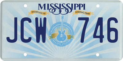 MS license plate JCW746