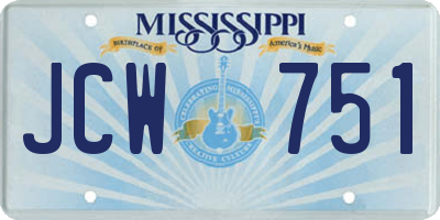 MS license plate JCW751