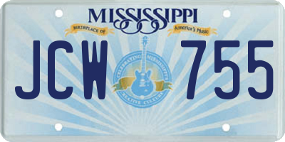 MS license plate JCW755