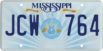 MS license plate JCW764