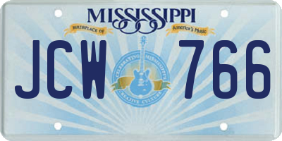 MS license plate JCW766