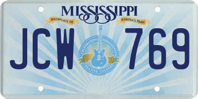 MS license plate JCW769