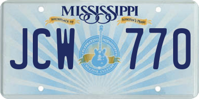 MS license plate JCW770