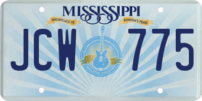 MS license plate JCW775