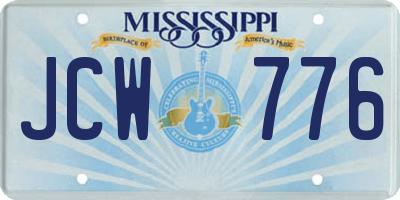 MS license plate JCW776