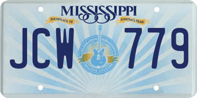 MS license plate JCW779