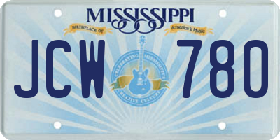 MS license plate JCW780