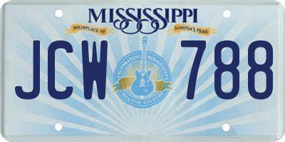 MS license plate JCW788