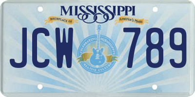 MS license plate JCW789