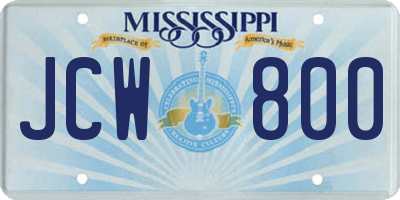 MS license plate JCW800