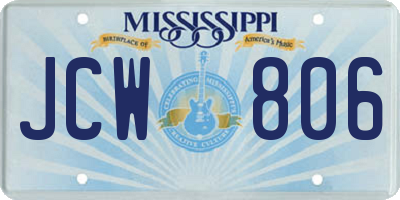 MS license plate JCW806