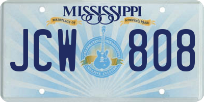 MS license plate JCW808