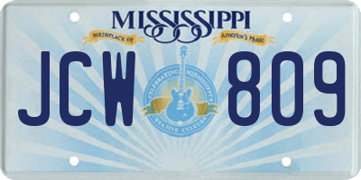 MS license plate JCW809