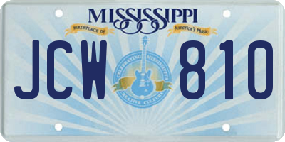 MS license plate JCW810
