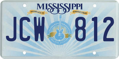 MS license plate JCW812