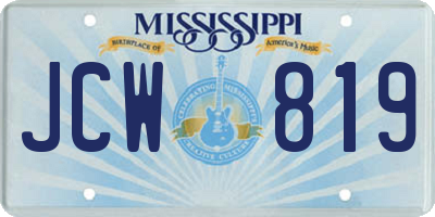 MS license plate JCW819