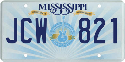 MS license plate JCW821