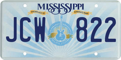 MS license plate JCW822