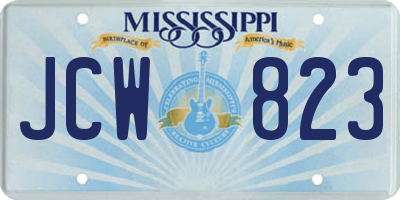 MS license plate JCW823